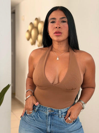 Dynamic Choco Brown Luxe Bodysuit Spandex Premium
