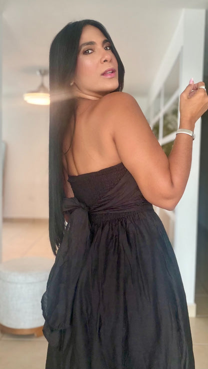 Gitana Boho Spandex Luxe Blacky Black Dress (no zipper ni botones. Sumamente spandex y cubridor total)SOLD
