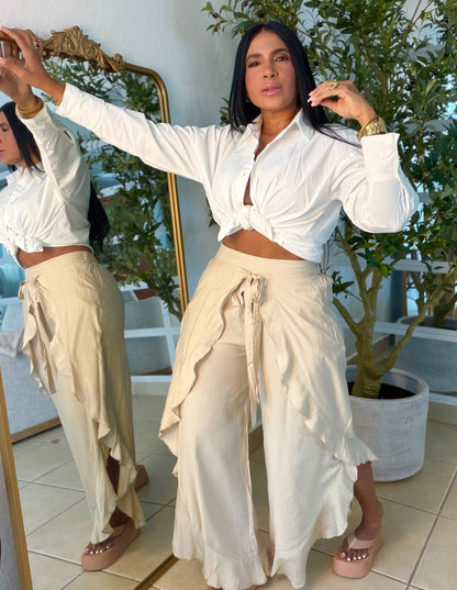 Boho Spandex Beige Taupe Pants (puesto small)