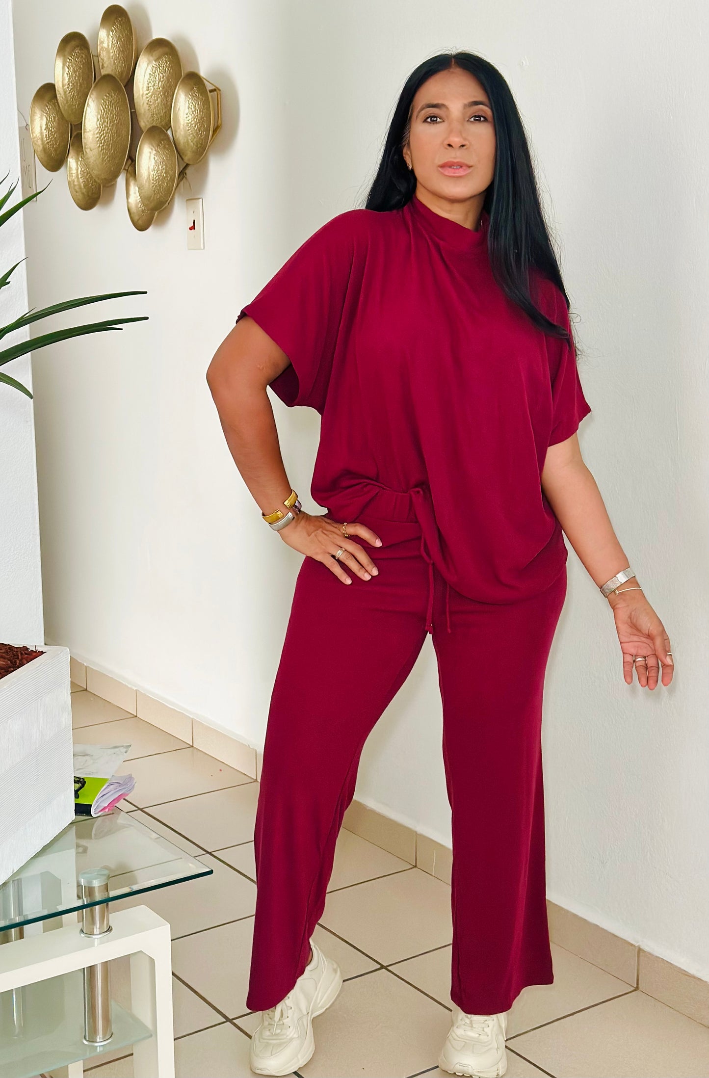 Chic Wine Travel Set Cotton Spandex Premium (Oversized)