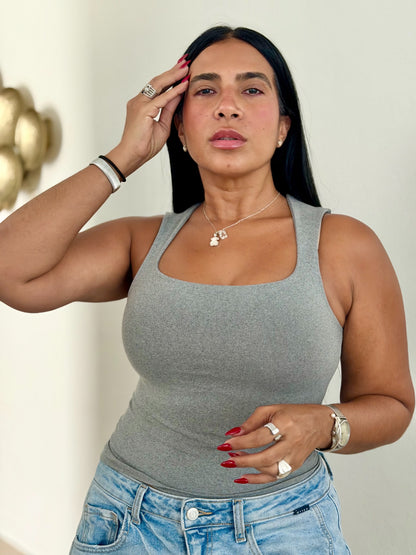 Gray (gris) Luxe Spandex Tank Basic (SOLD OUT GRACIAS)
