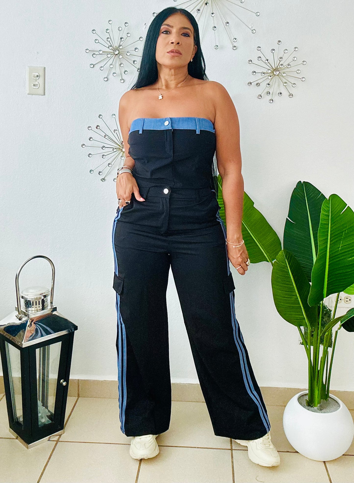 SET Black and Denim Style (totalmente expandible y cómodo ambas piezas) Único color