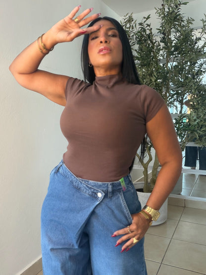Choco Brown Spandex Top (único color)