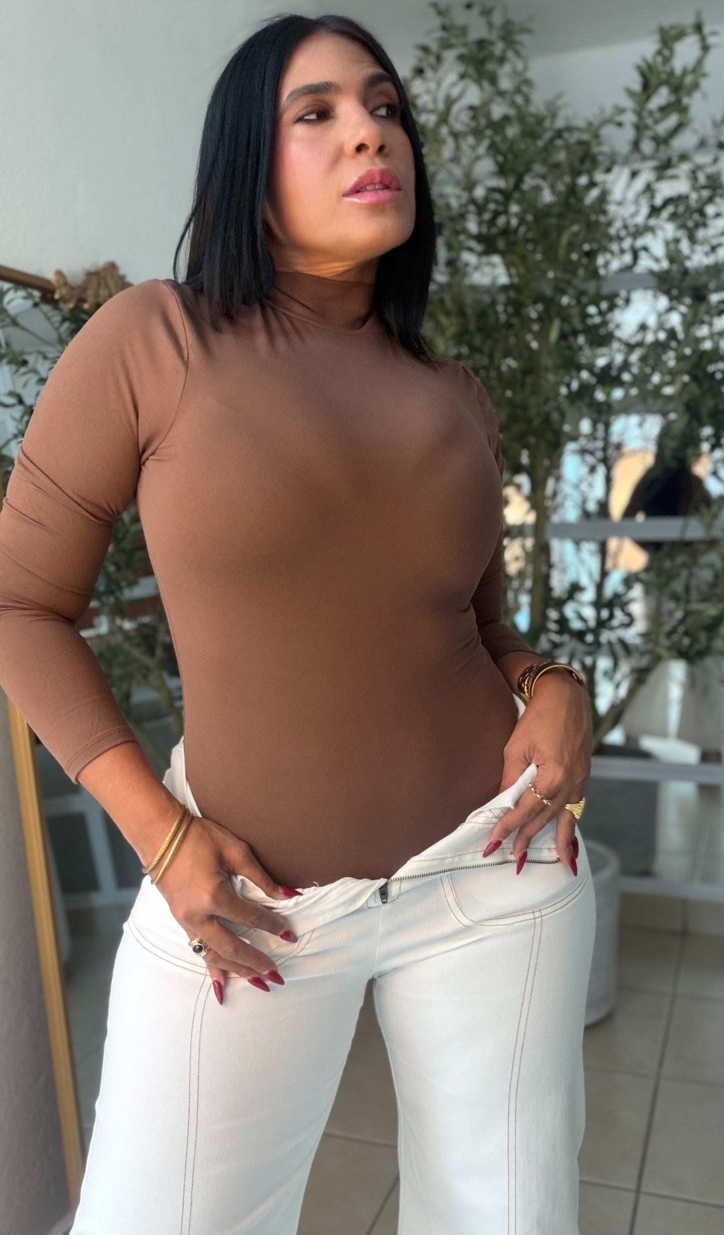 Choco Brown  Spandex Bodysuit