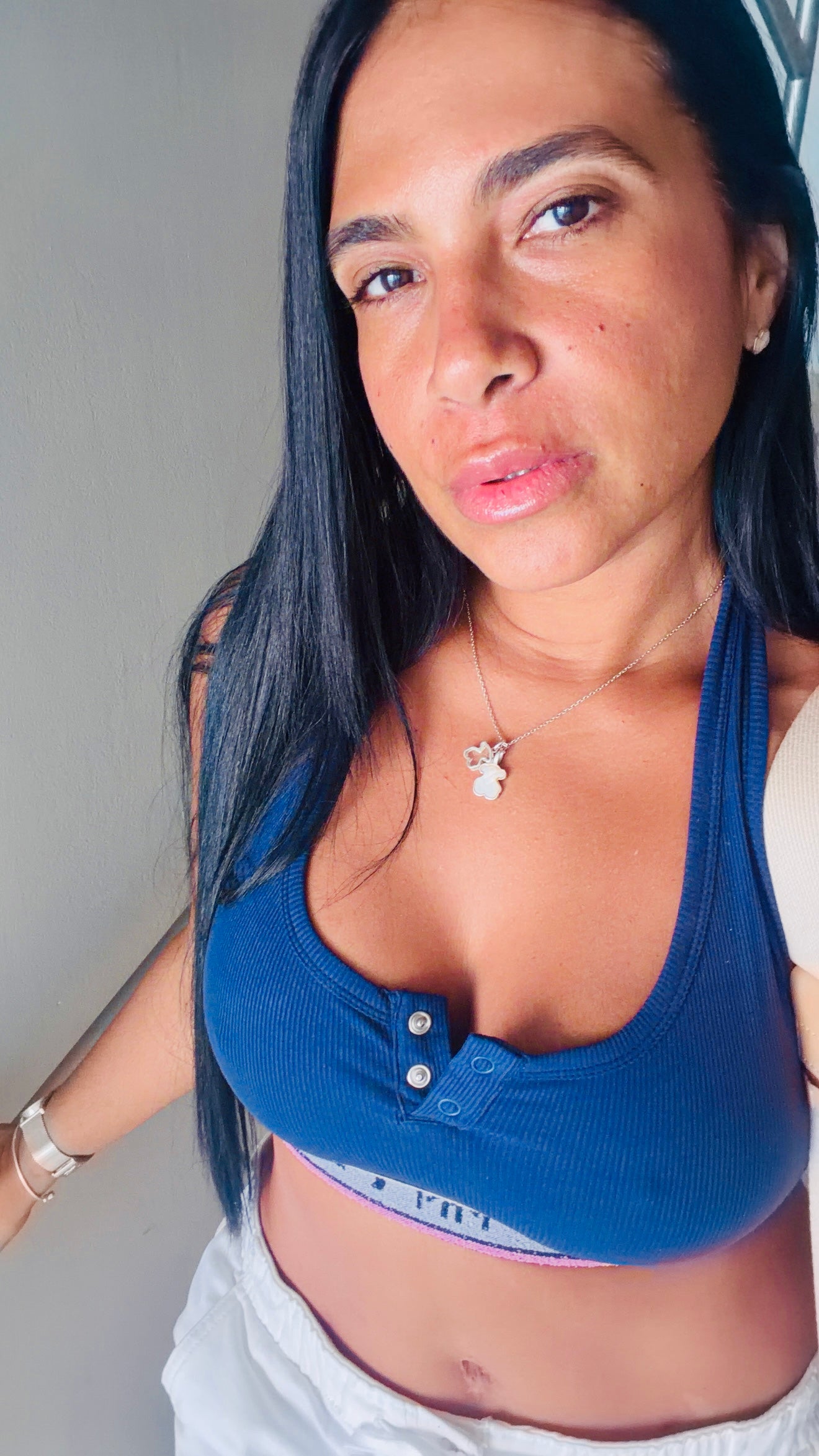 Inapirado Spandex Crop Top (ùnico color) Blue color azul