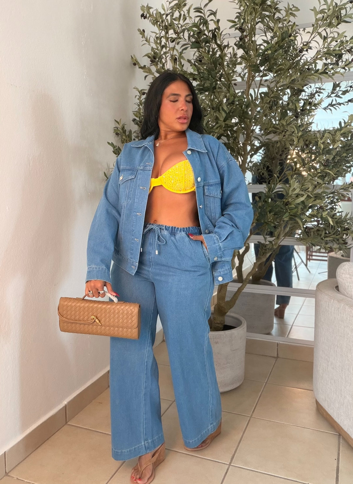 Baggy Denim Blue Spandex y Ajustable y Tiene Bolsillos