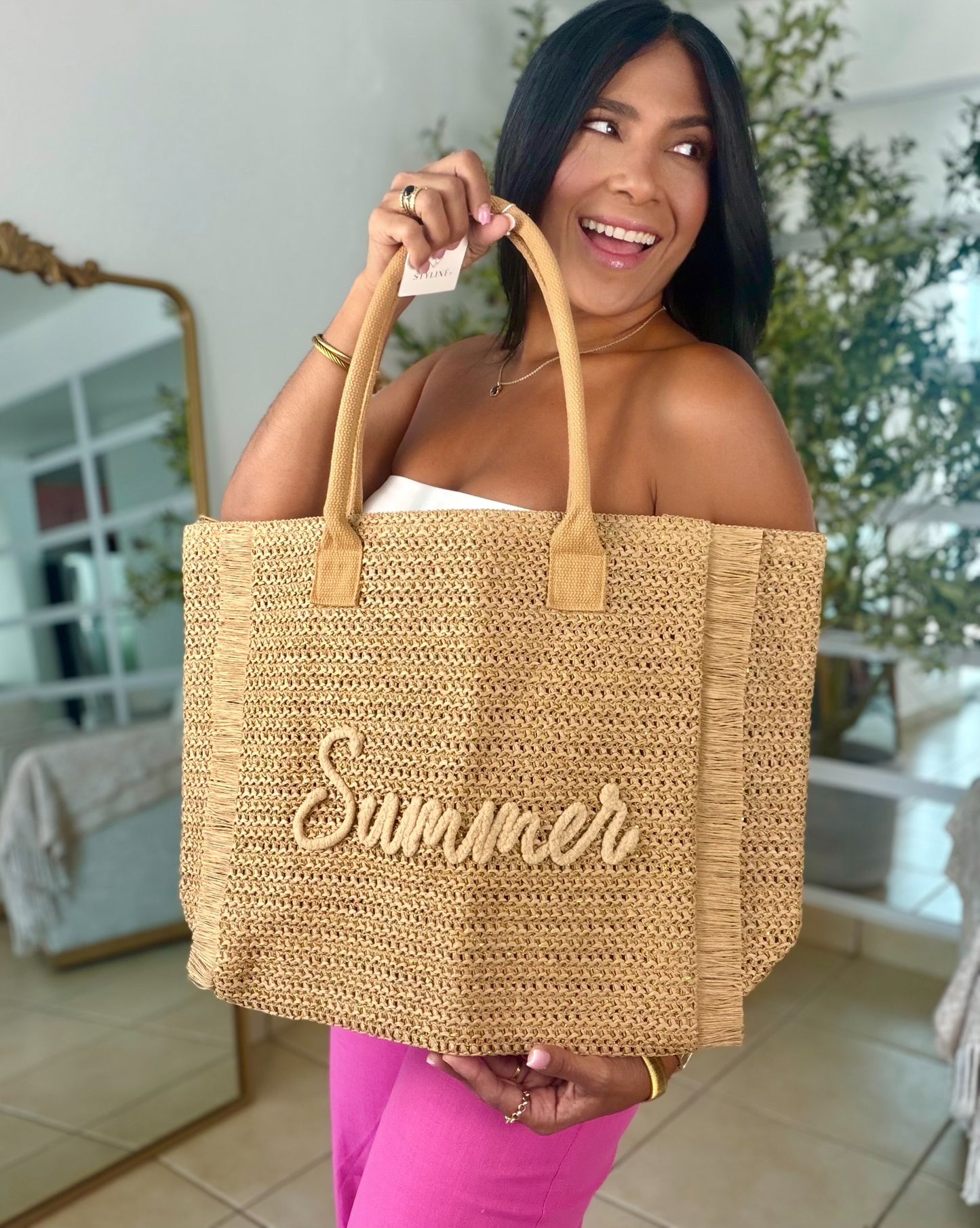 Summer XLarge Tote Bag Tan Beige
