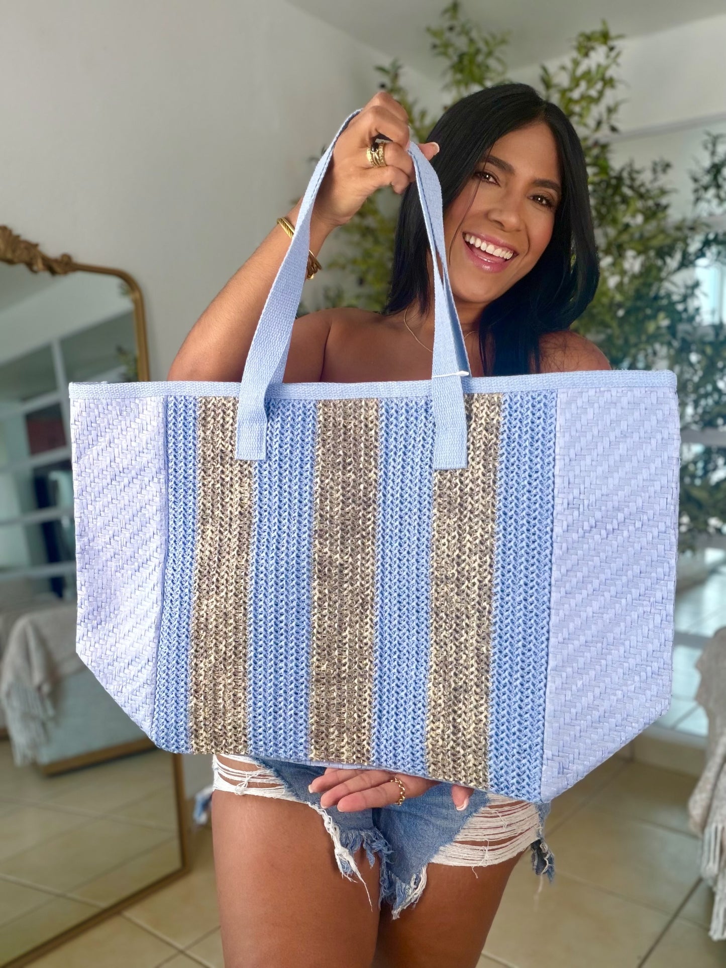 Luxe Blue XLarge Tote Bag