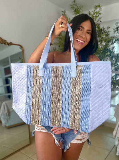 Luxe Blue XLarge Tote Bag
