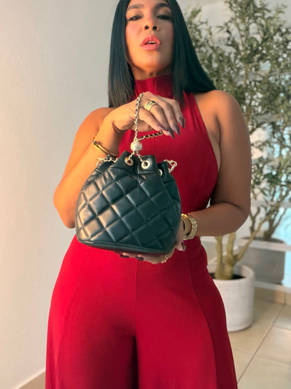 Wide Leg Jumpsuit Red Wine Suelto y forrito debajo spandex. Ajustable porque te trae  mamguillos. De lujo!