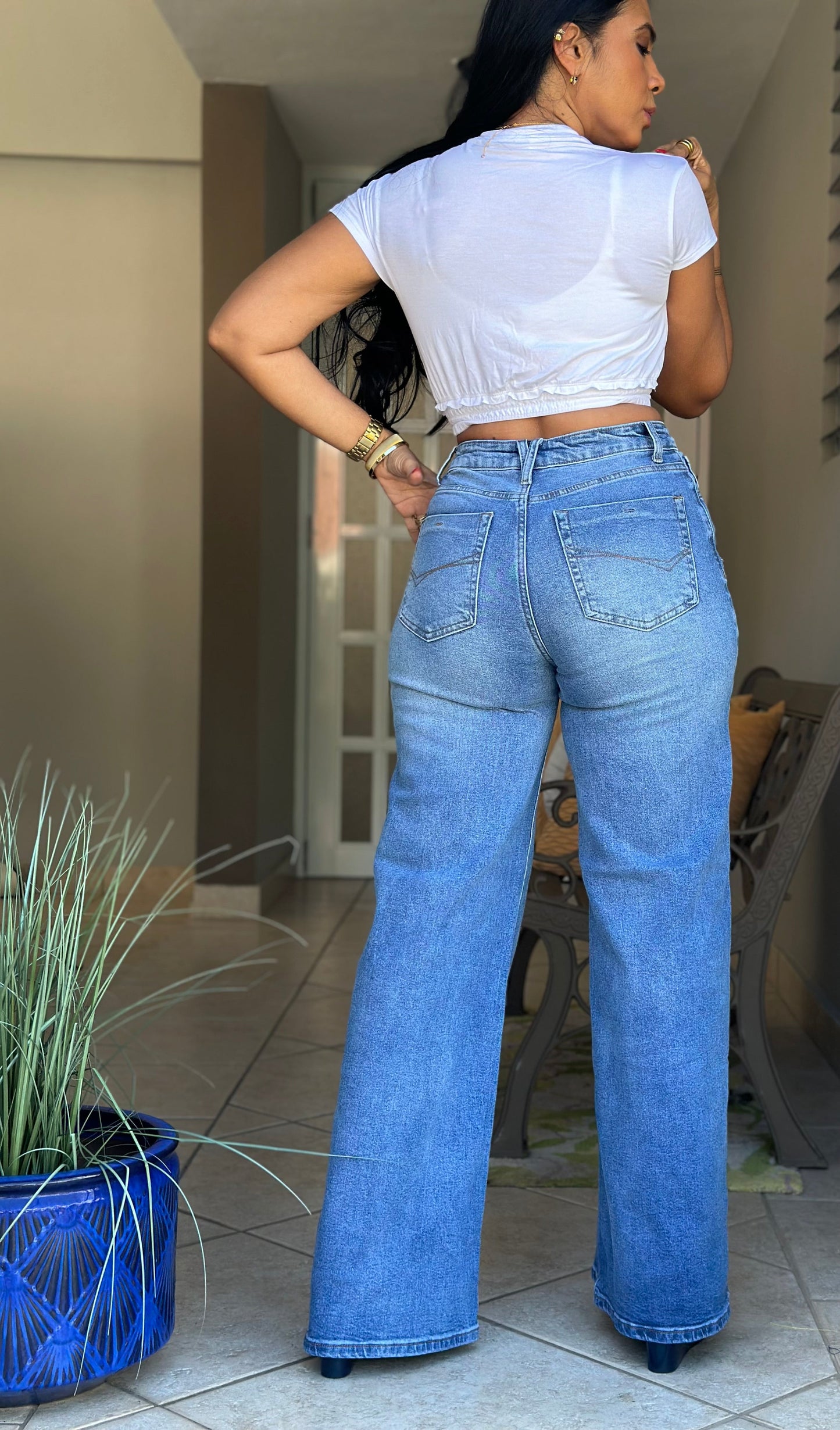 Vibrant Jeans Wide Leg Spandex (Uso talla 5) SOLD OUT