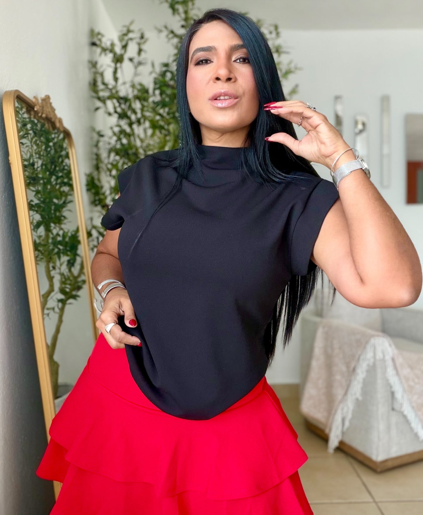 Aja Red Falda Pantalón Expandible (pantalón debajo)