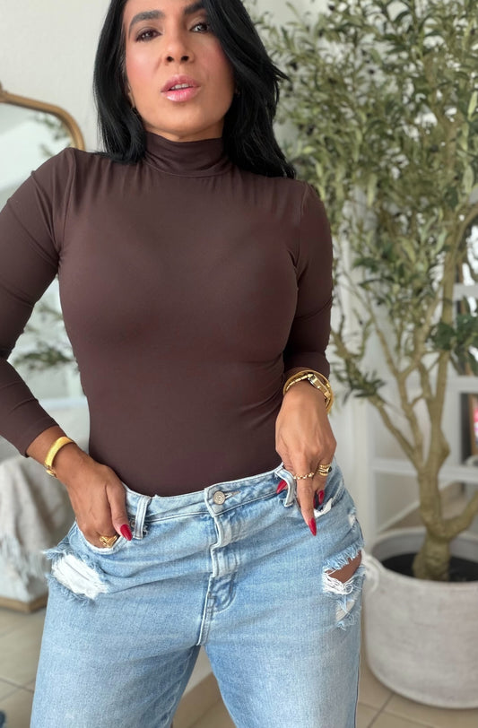 Choco Brown  Spandex Bodysuit
