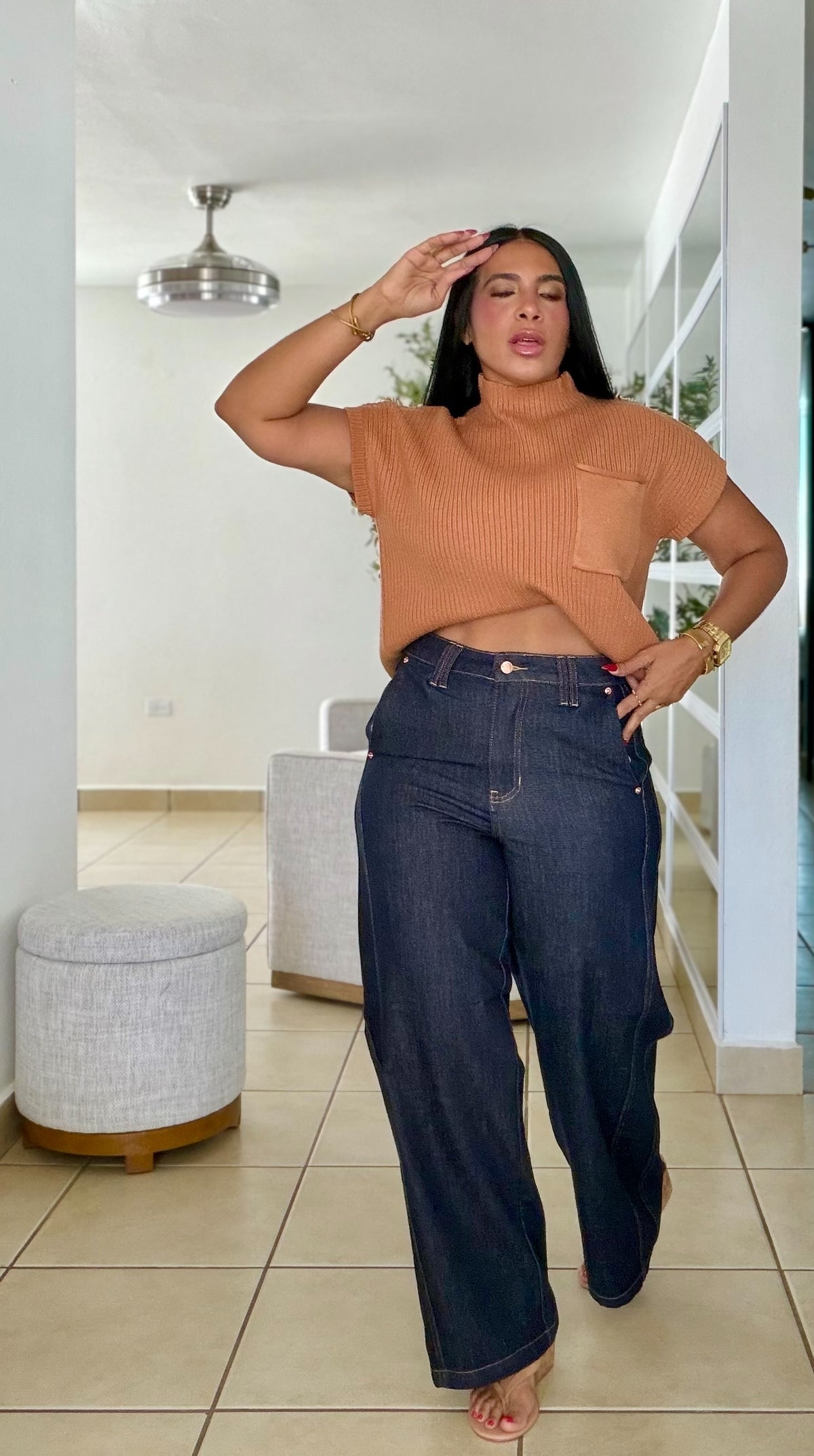Long Barrel Dark Blue Spandex Liviano Vibrant Jeans SOLD OUT GRACIAS