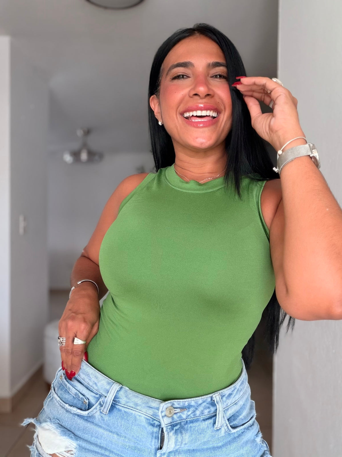 Apple Green Luxe Spandex Ling Basic Top (Sold out)
