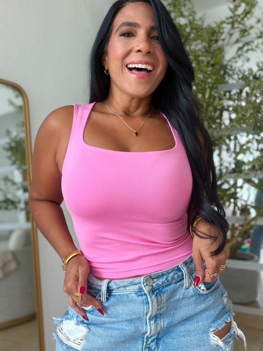 Rosita Pink Spandex Luxe Basic Top (SOLD OUT GRACIAS)