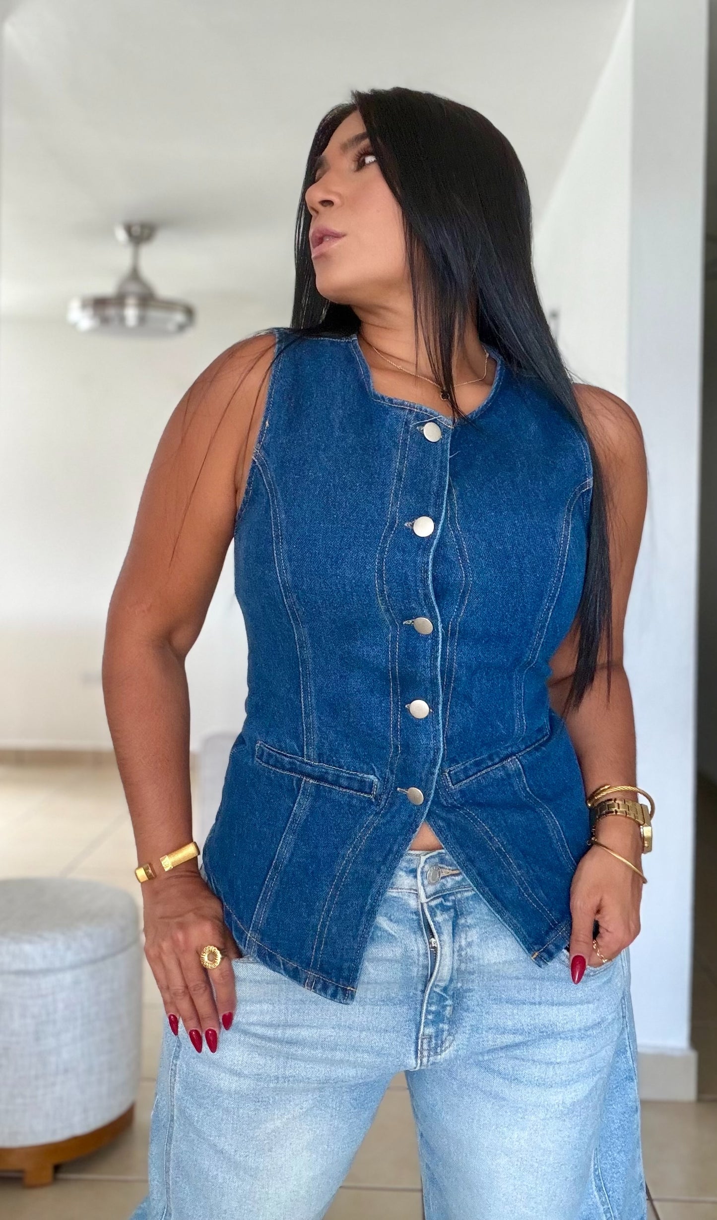 Darita Luxe Blue Denim Vest (SOLD)