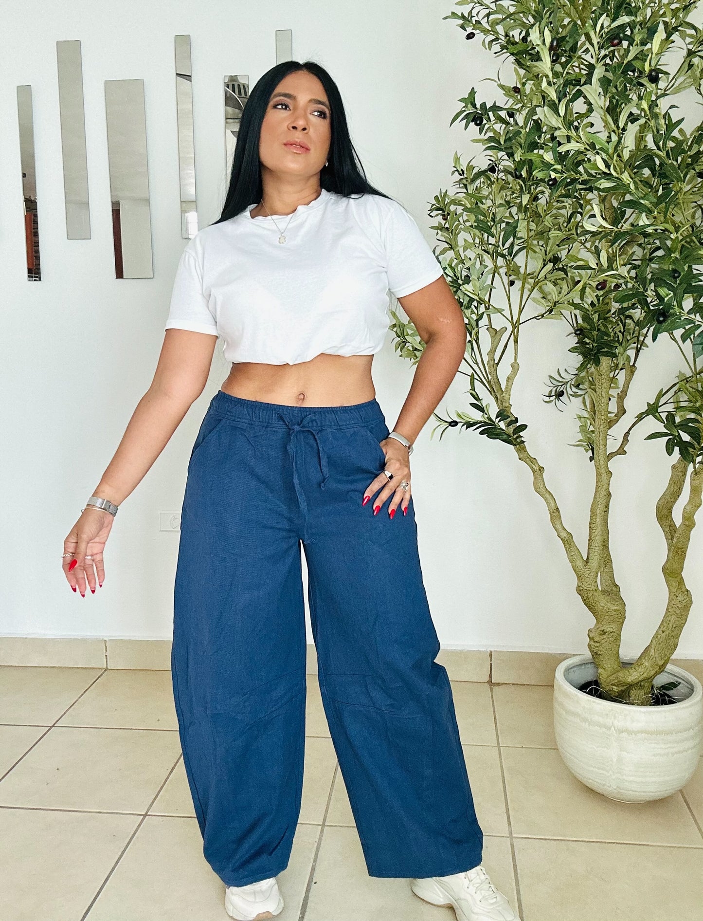 Navy Blue Baggy BARREL Oversized Pantalones