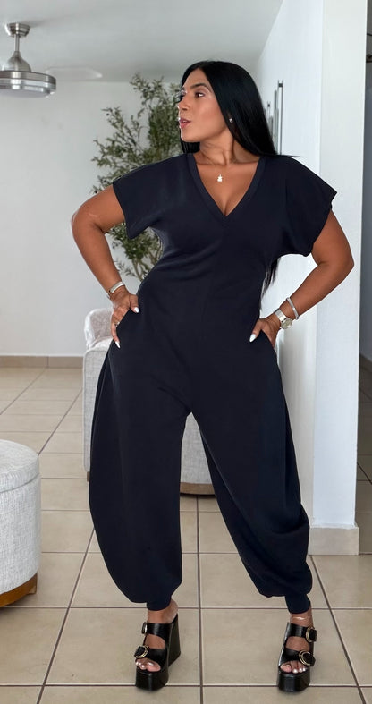 Baggy Blacky Spandex Luxe Jumpsuit (tiene bolsillos)PRE ORDEN