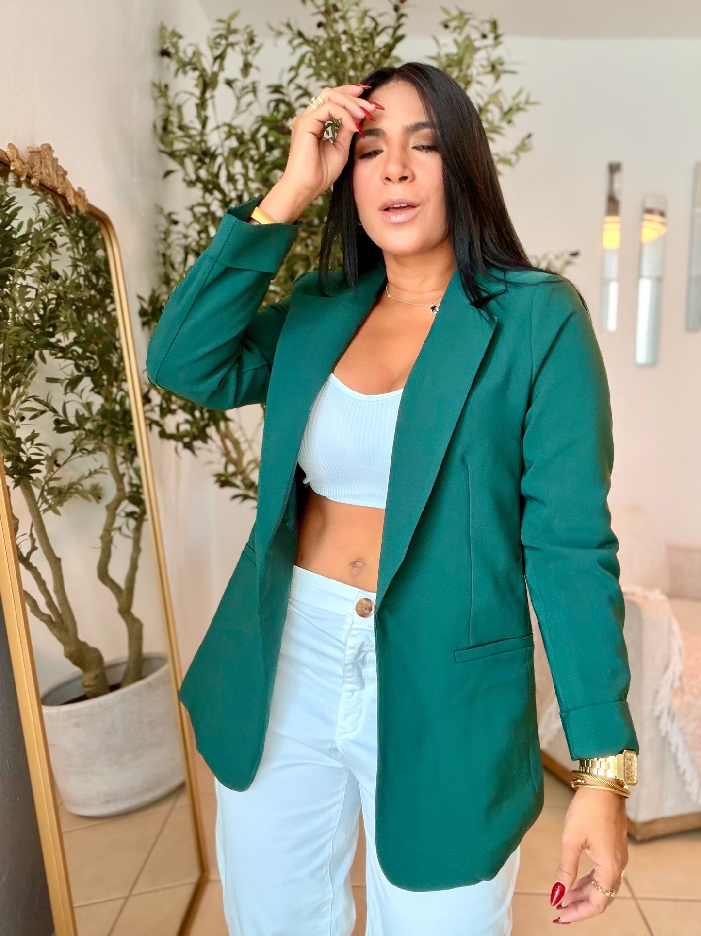 Asha Oversized Luxe Hunter Green Lavander Blazer VERDE (SOLD OUT)