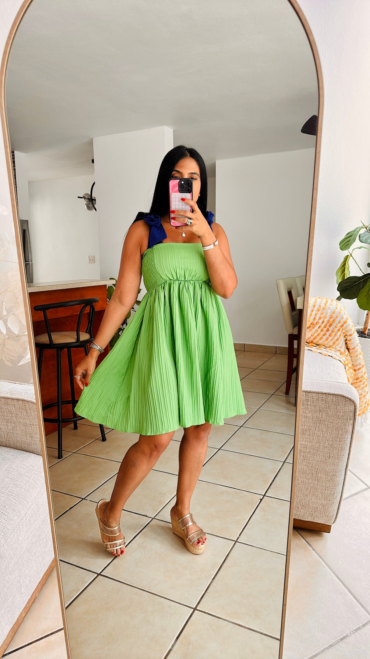 Apple Green So Spandex Babydoll Dress (Único color)