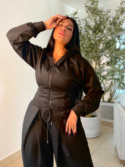 The Luxe Blacky Mega Premium Baggy Pants Set Spandex. Tiene bolsillos. La calidad y comodidad es a otro nivel! Color negro de lujo y de viajes es perfecto (SOLD OUT GRACIAS)