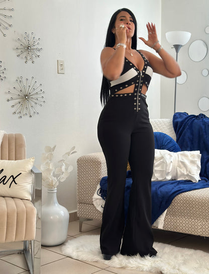 Day and Night Spandex Black Jumpsuit (Ajustable en manguillos y fácil de poner y de quitar)