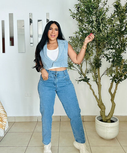 Denim  Blue Baggy Spandex Strechy Jeans