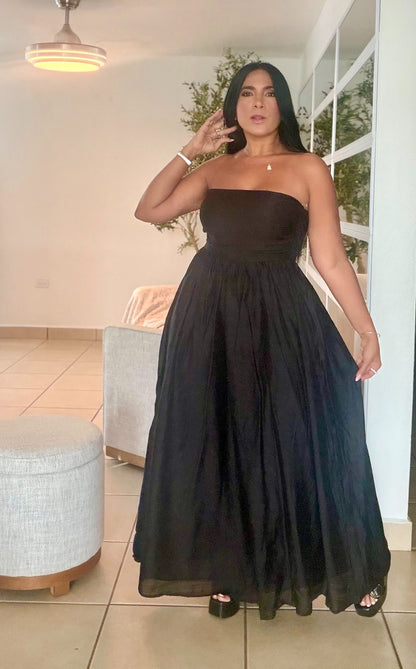 Gitana Boho Spandex Luxe Blacky Black Dress (no zipper ni botones. Sumamente spandex y cubridor total)SOLD