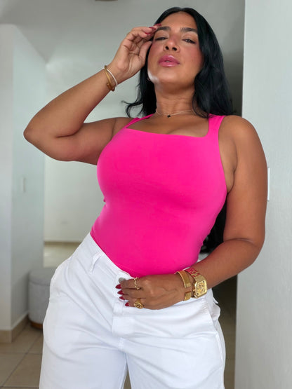 Neon Pink Spandex Basic Top (SOLD OUT GRACIAS