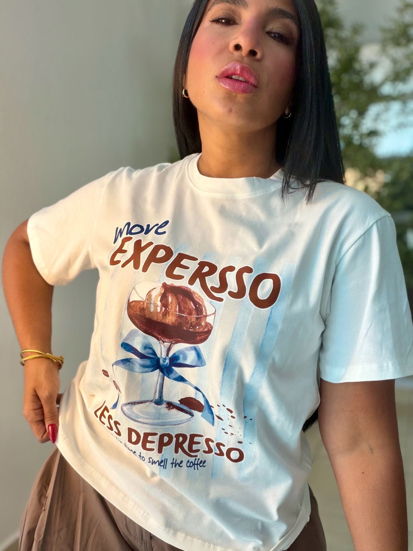 Cafè Expresso Luxe Spande Shirt Top White