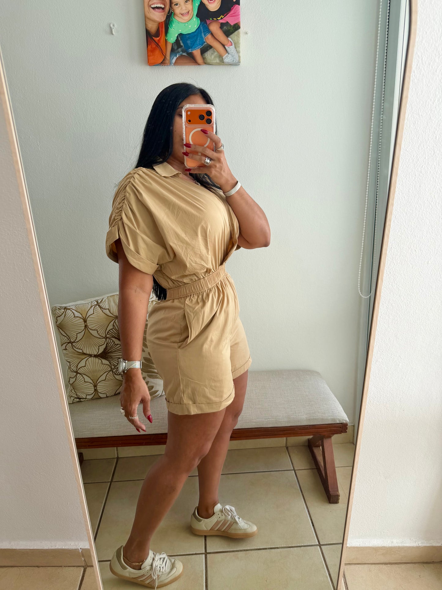 Lelas Spandex Tan Luxe Baggy Romper (tiene bolsillos)