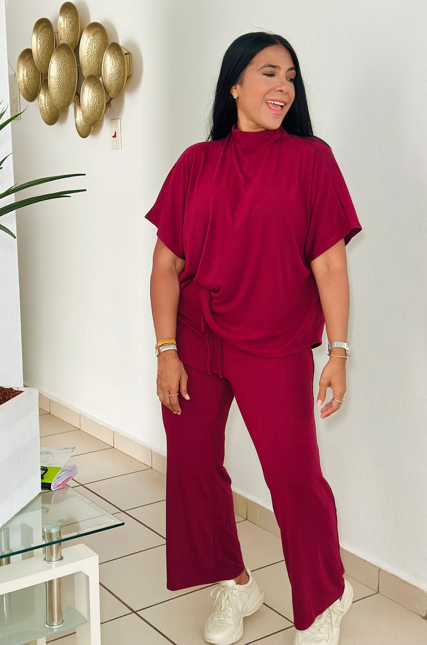 Chic Wine Travel Set Cotton Spandex Premium (Oversized)