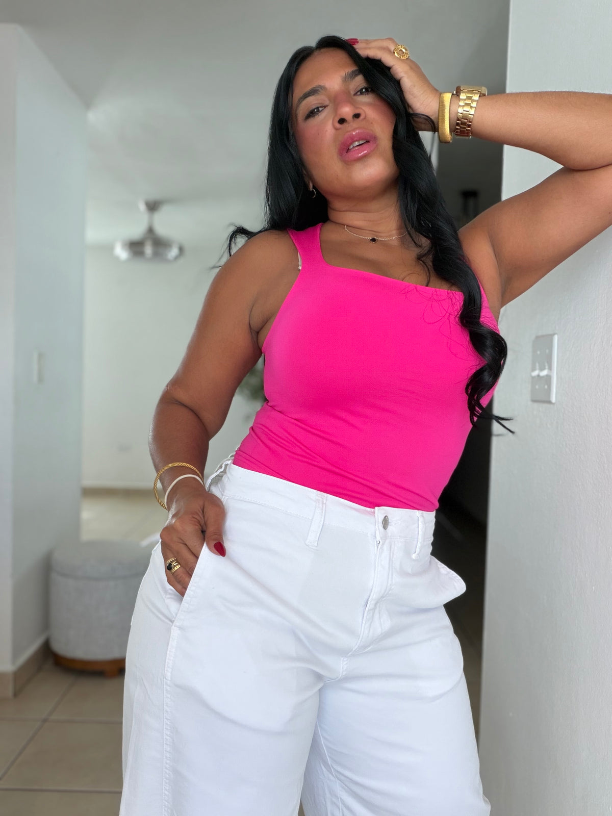 “Evita” Vibrant Strecht!! Bien Spandex Baggy Pants White (NO CLAREA) es perfecciòn. Calidad mega premium (SOLD OUT GRACIASS)