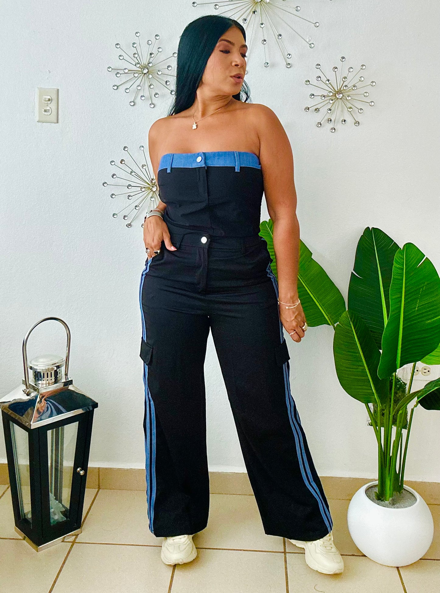 SET Black and Denim Style (totalmente expandible y cómodo ambas piezas) Único color