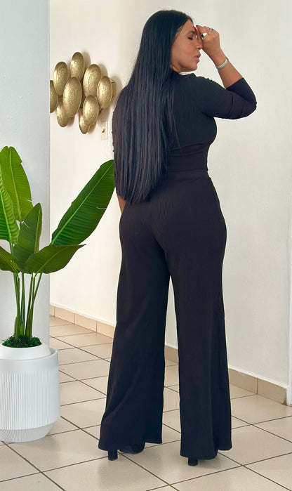 Black Spandex Premium Top and Pants Set (Bien expandible Y cómodo)