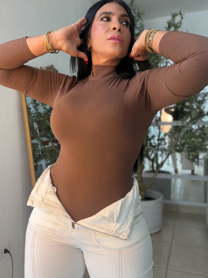 Choco Brown  Spandex Bodysuit