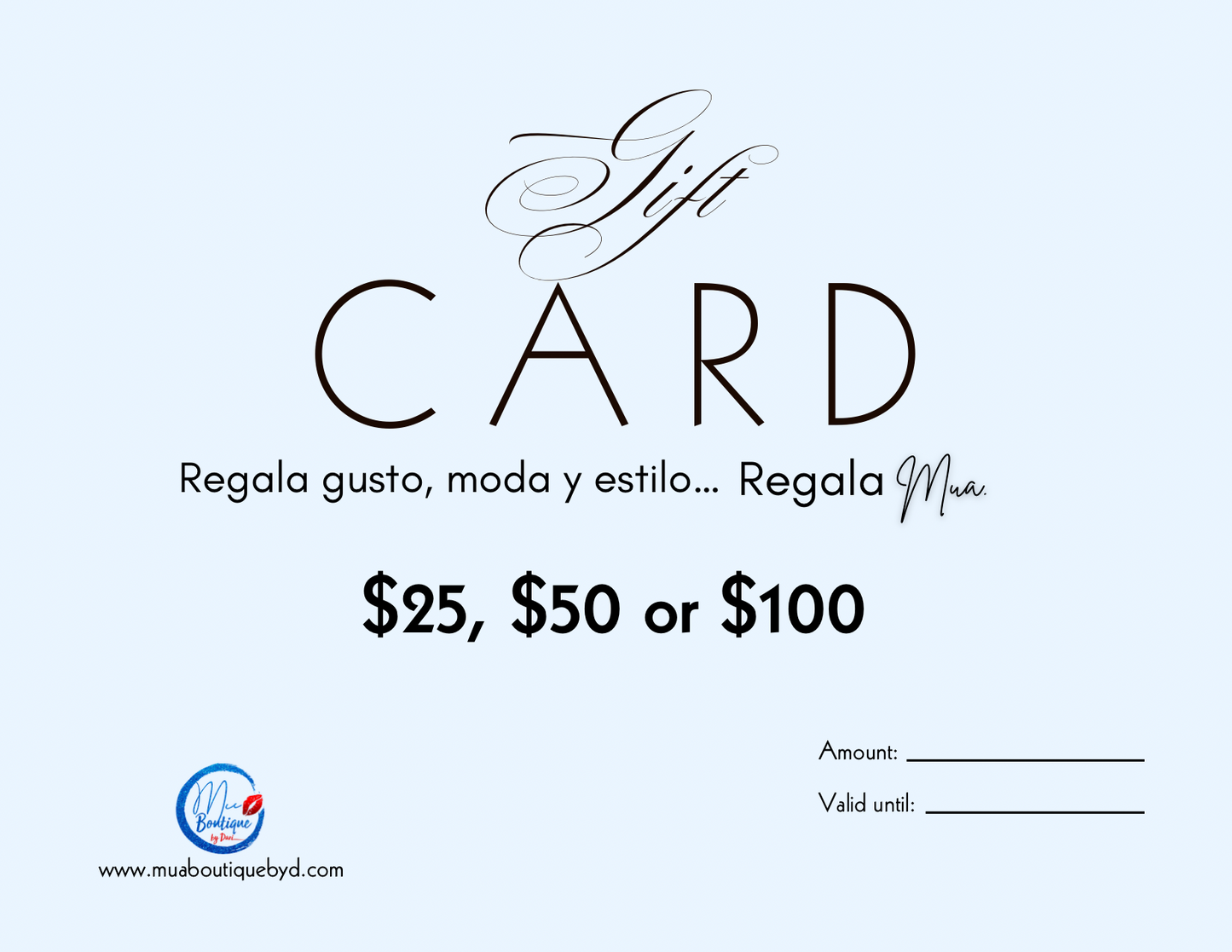 Mua Boutique by D Gift Card