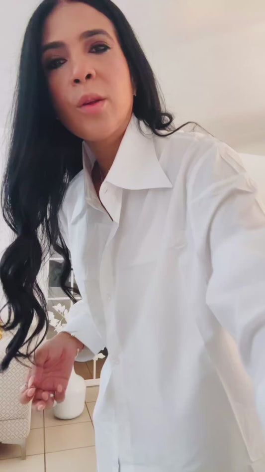 Sevilla White Luxe Oversized Blusón