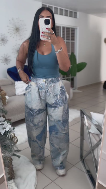 Patxhita Como DENIM Bien Spandex Pants (elástico y bolsillos)