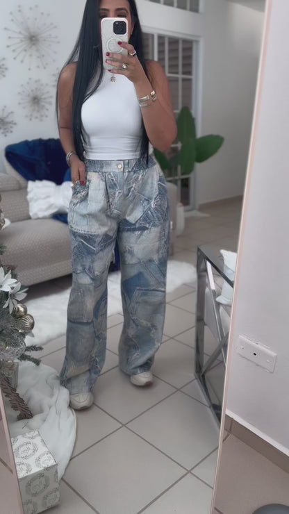 Patxhita Como DENIM Bien Spandex Pants (elástico y bolsillos)