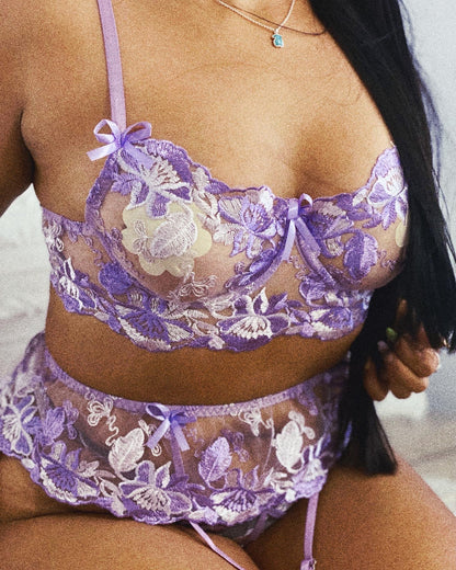 Ayara Lavander 3 Pieces Lingerie Set